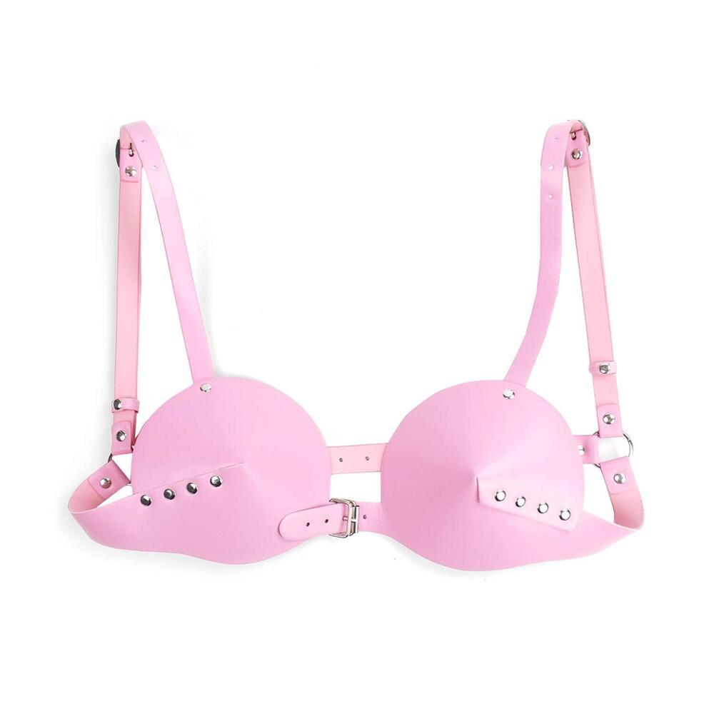7230 Leather Bullet Cup Bra Body Harness Adjustable Brooch Buckle Punk